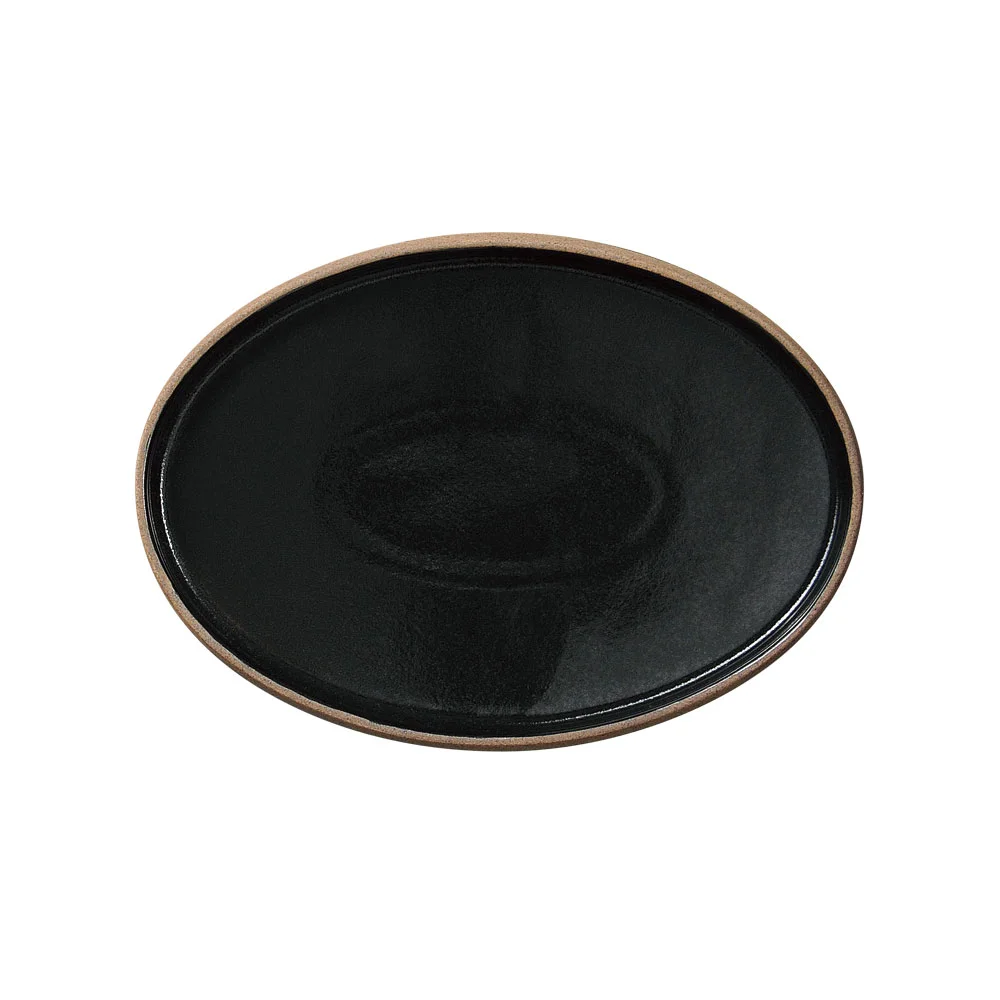 Cork（コルク） 黒20.5cm切立楕円皿（カット2）