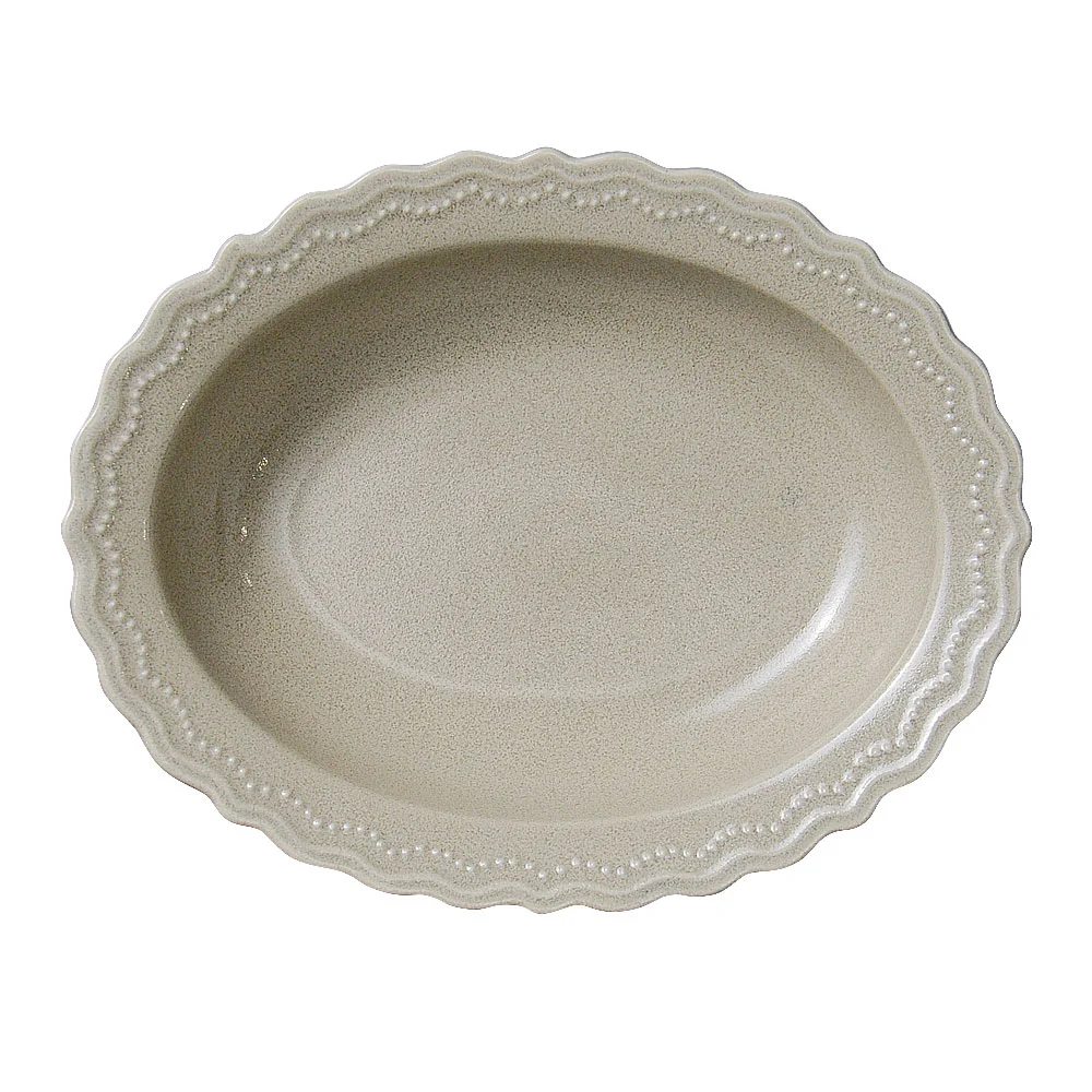 Emboss （エンボス） チタンクリーム 24cmオーバルボウル（カット2）