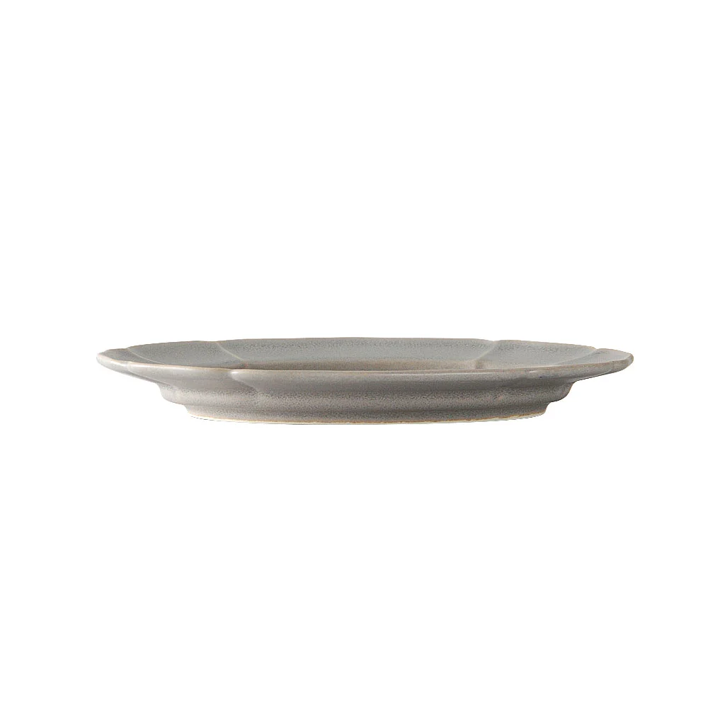 フルールグレーマット19.5cm楕円皿（カット3）