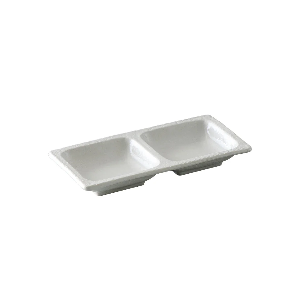 粉引釉二品皿