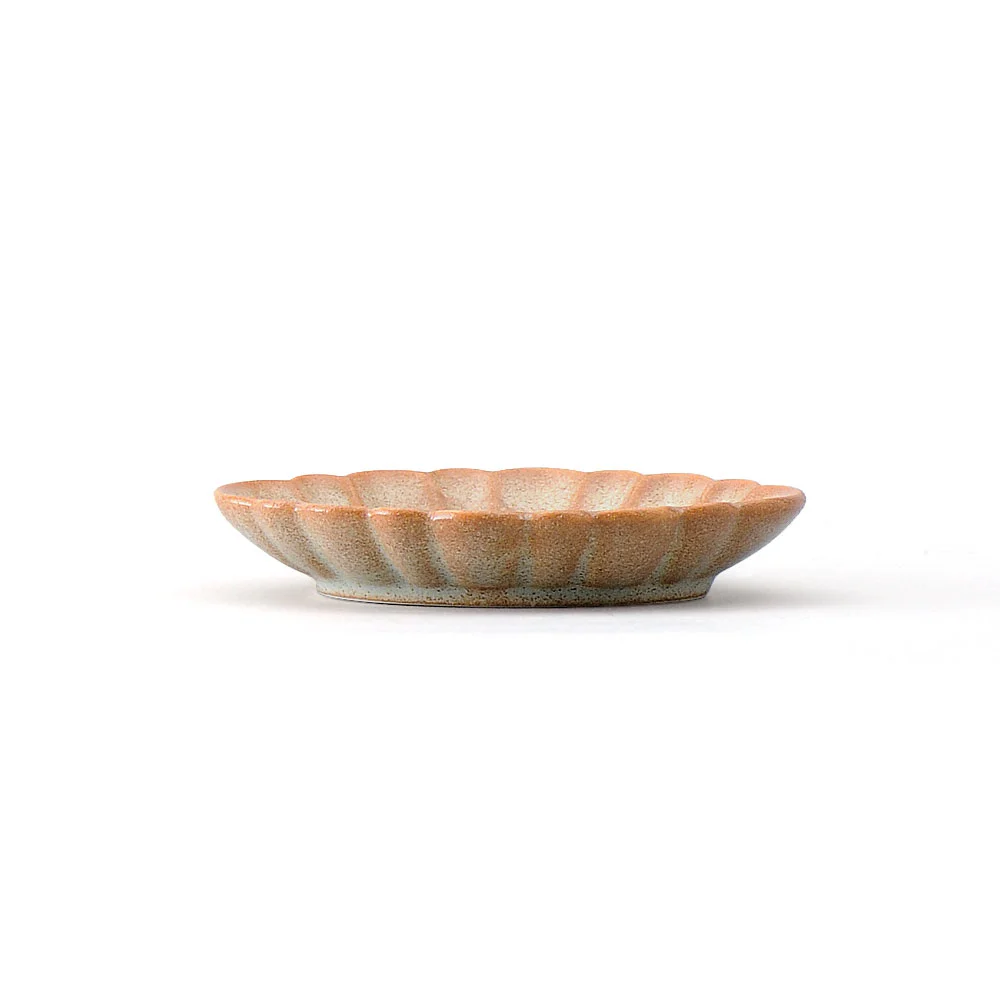 アンティークミント楕円輪花豆皿（カット3）