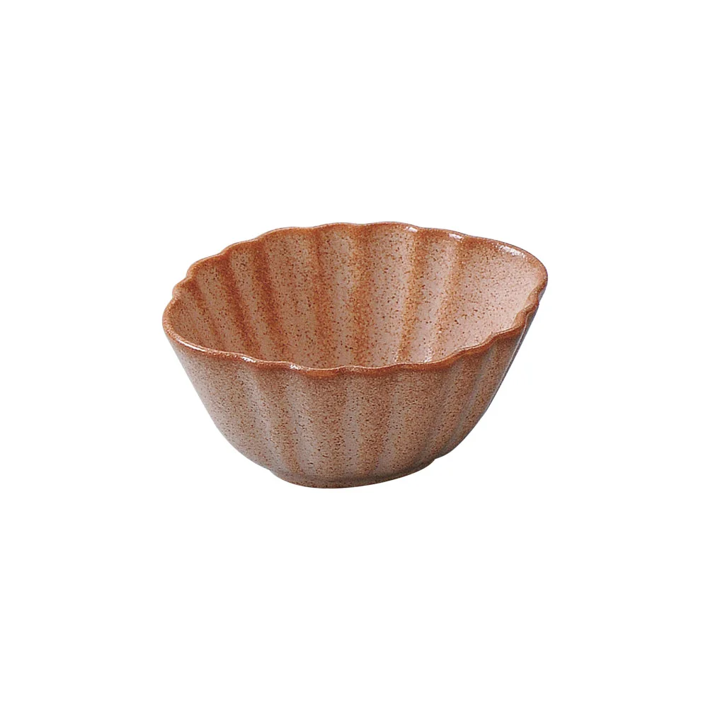 アンティークピンク楕円輪花豆鉢