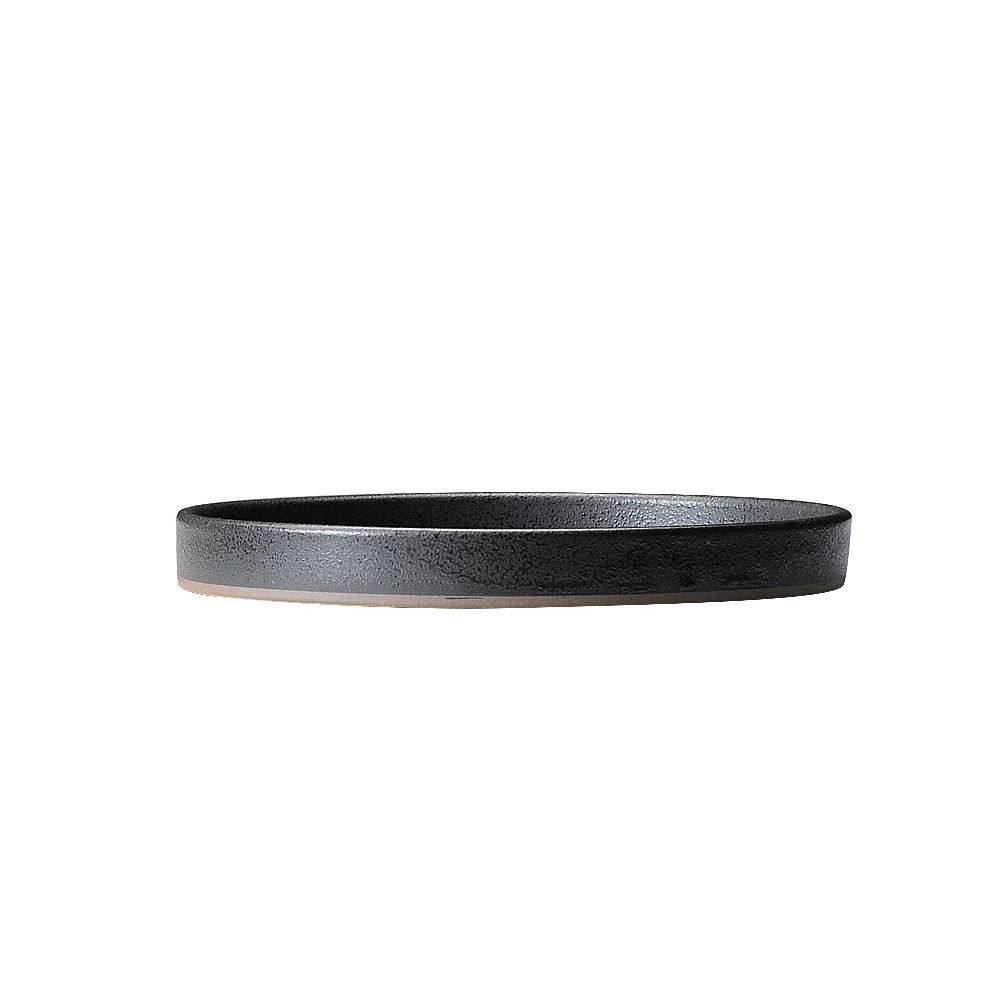 鉄黒7.5寸丸切立皿（カット3）