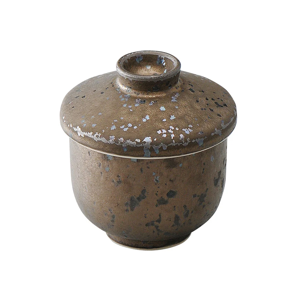 茶金釉むし碗