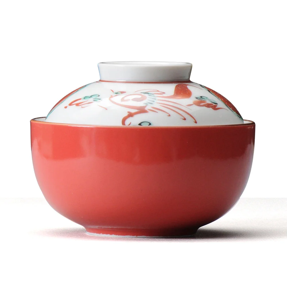 赤釉赤絵花鳥煮物碗（カット3）