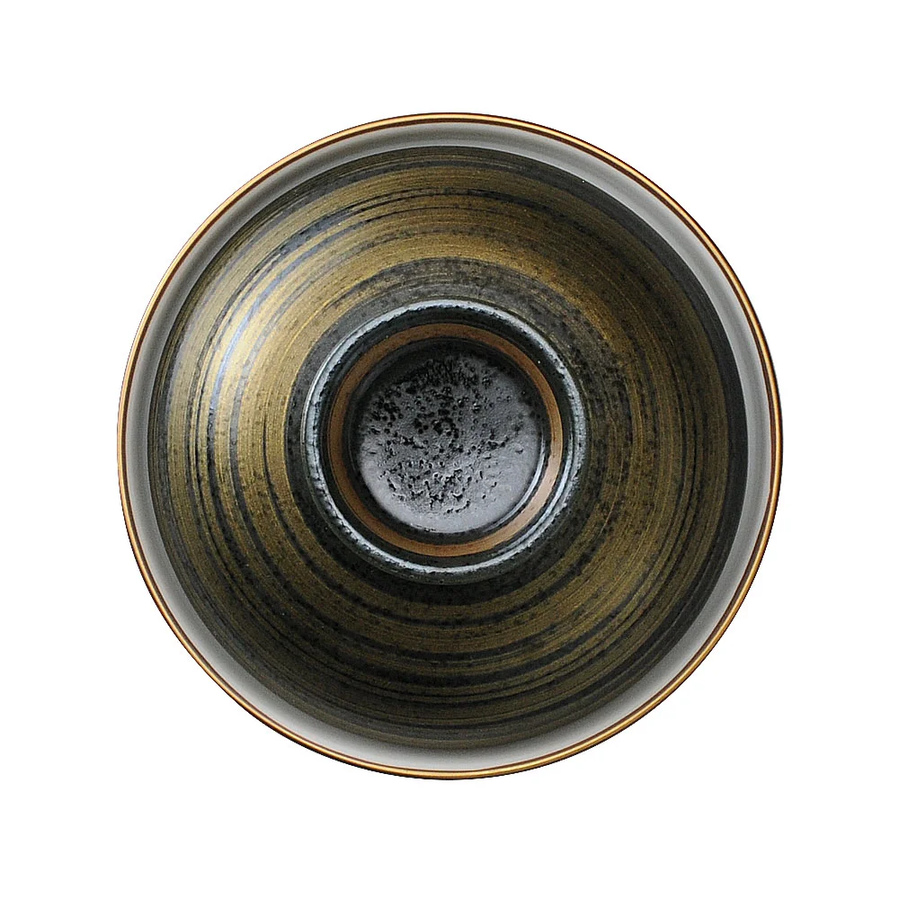 黒結晶金彩刷毛煮物碗（カット2）