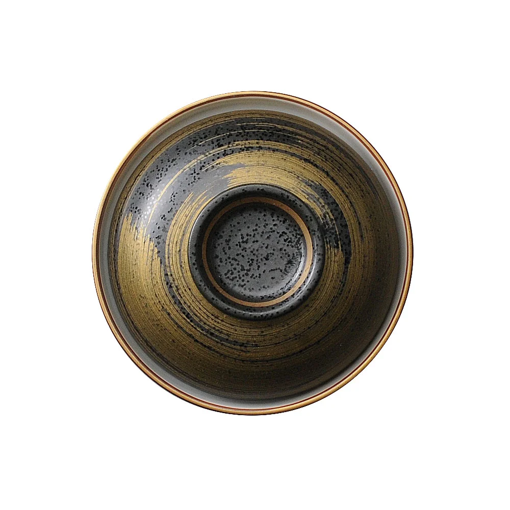 黒結晶金彩刷毛小煮物碗（カット2）