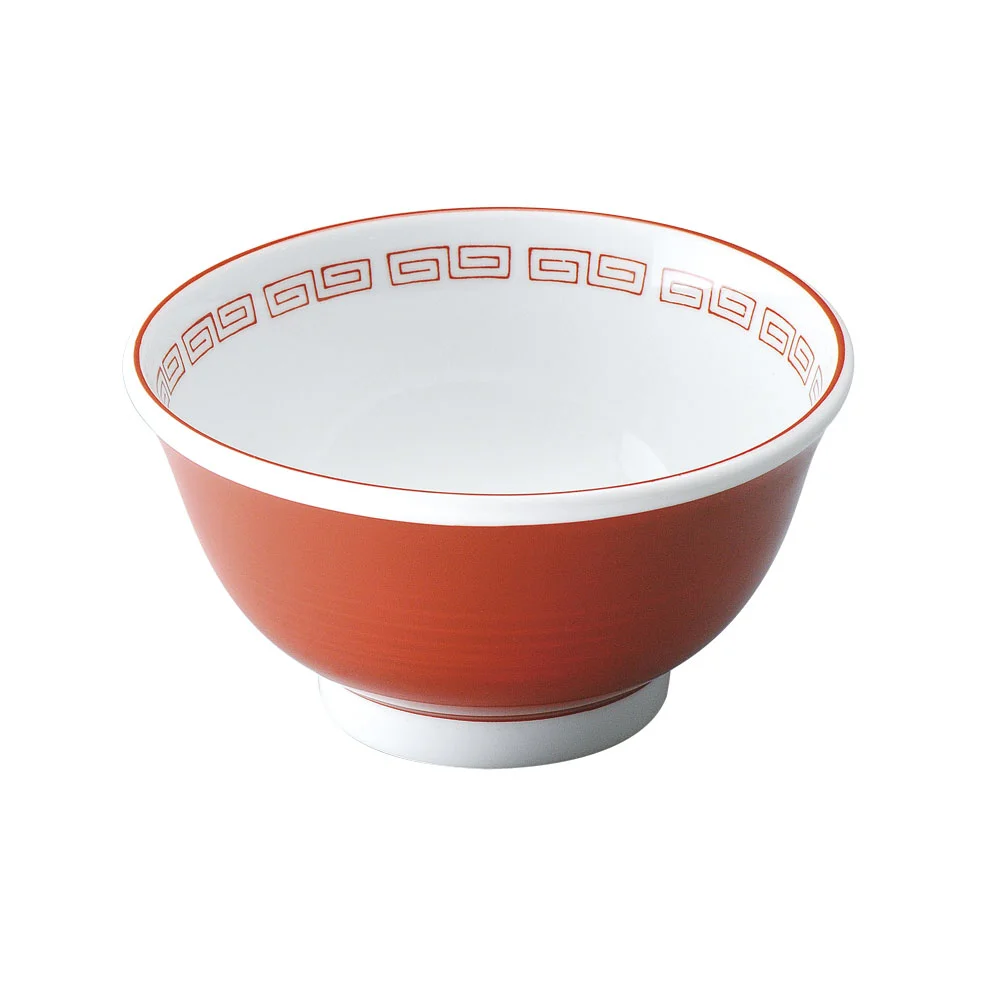 雷紋 朱巻反18cm深丼
