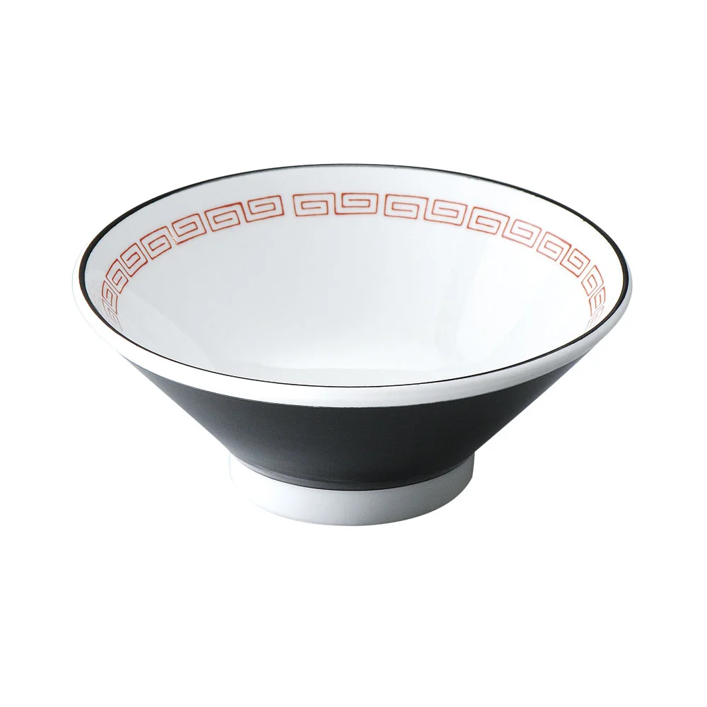 雷紋 黒巻切立高台20cm丼
