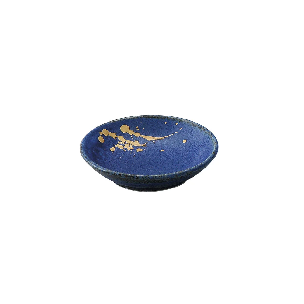 金しぶき瑠璃釉豆皿