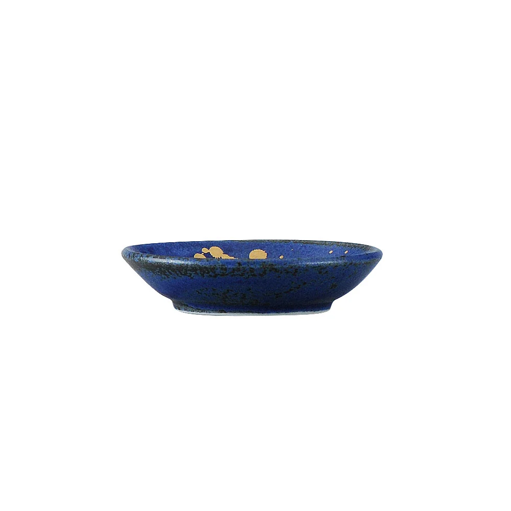 金しぶき瑠璃釉豆皿（カット3）