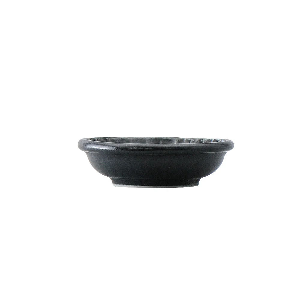 灰マット黒削ぎ型8cm薬味小皿（カット3）