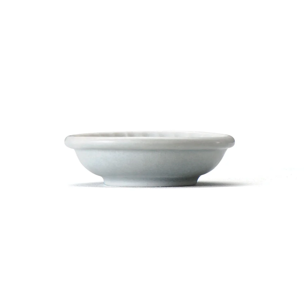 灰マットグレー削ぎ型8cm薬味小皿（カット3）