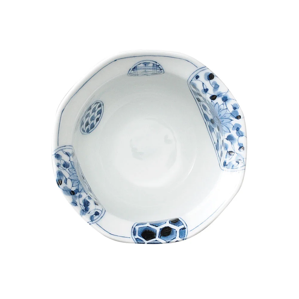 花伊万里（青）八角小鉢（カット2）