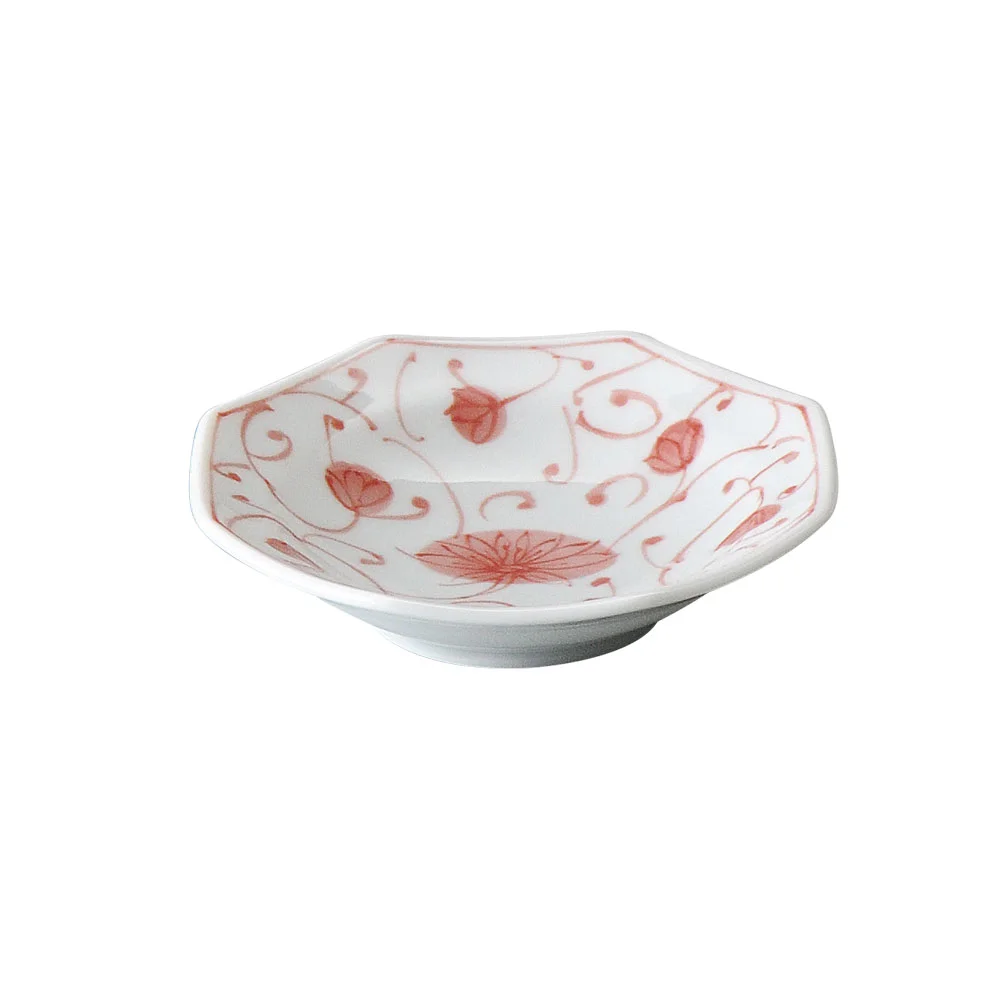 花伊万里（赤）八角小皿