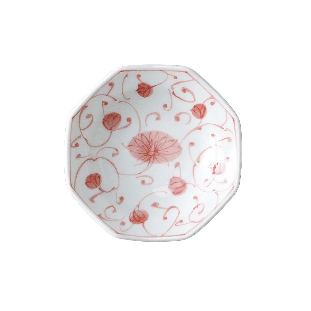 花伊万里（赤）八角小皿（カット2）