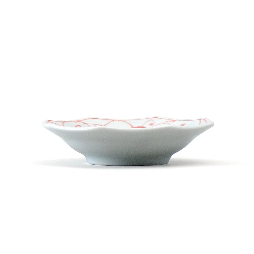 花伊万里（赤）八角小皿（カット3）