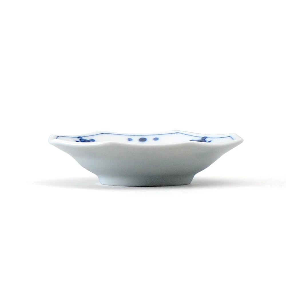 濃市松（青）八角小皿（カット3）
