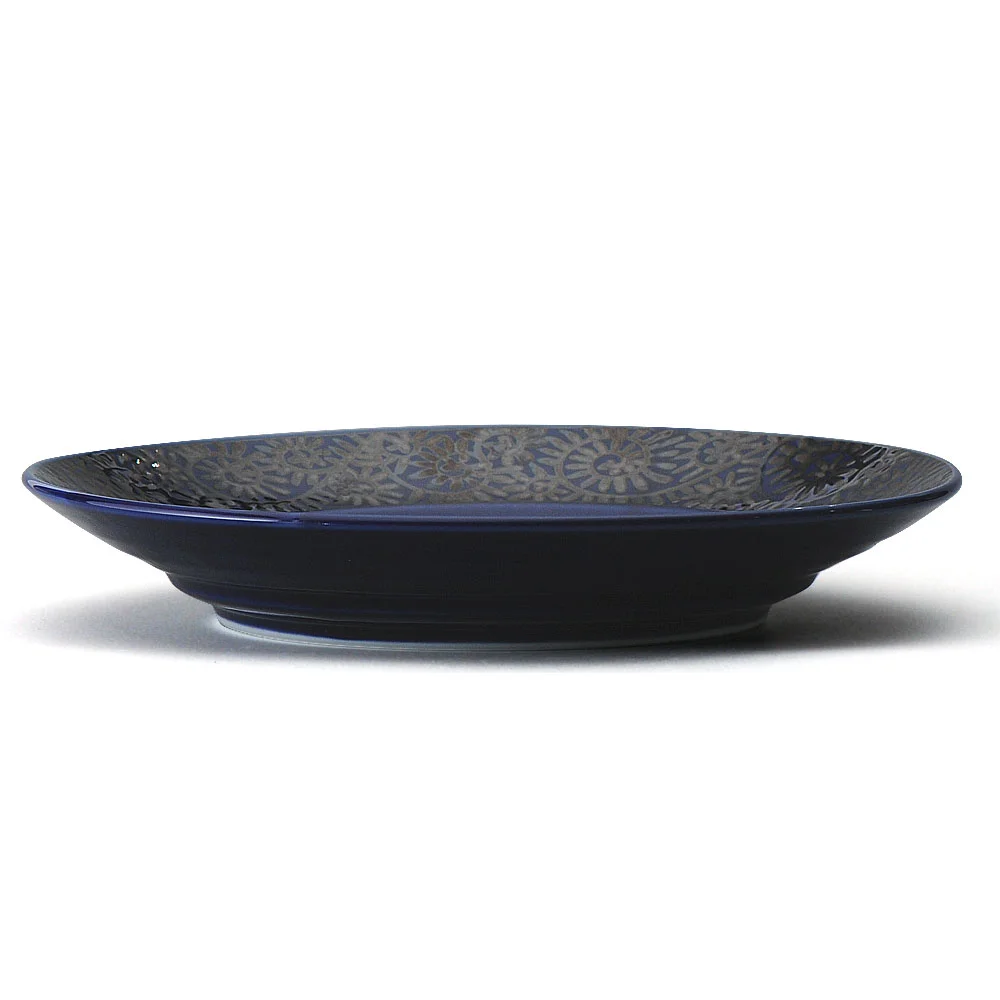 花鳥唐草（瑠璃）23.5cm皿（カット3）