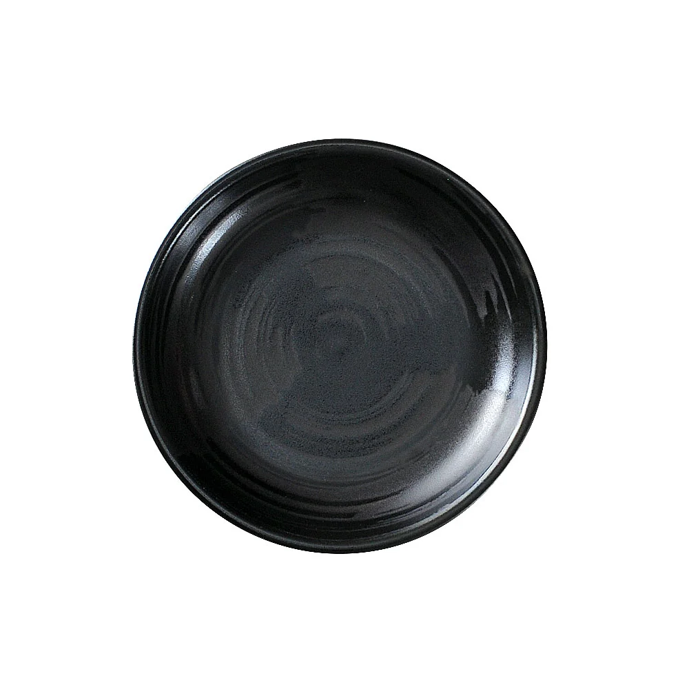 風車（黒）12.5cm皿（カット2）