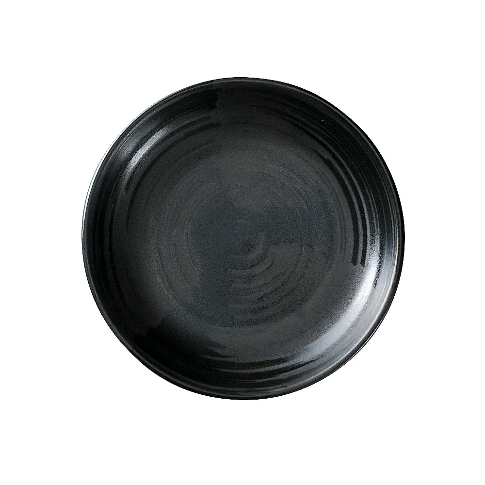 風車（黒）14cm皿（カット2）