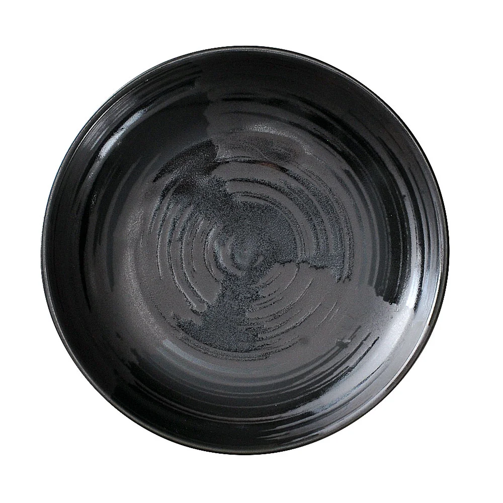 風車（黒）16.5cm皿（カット2）